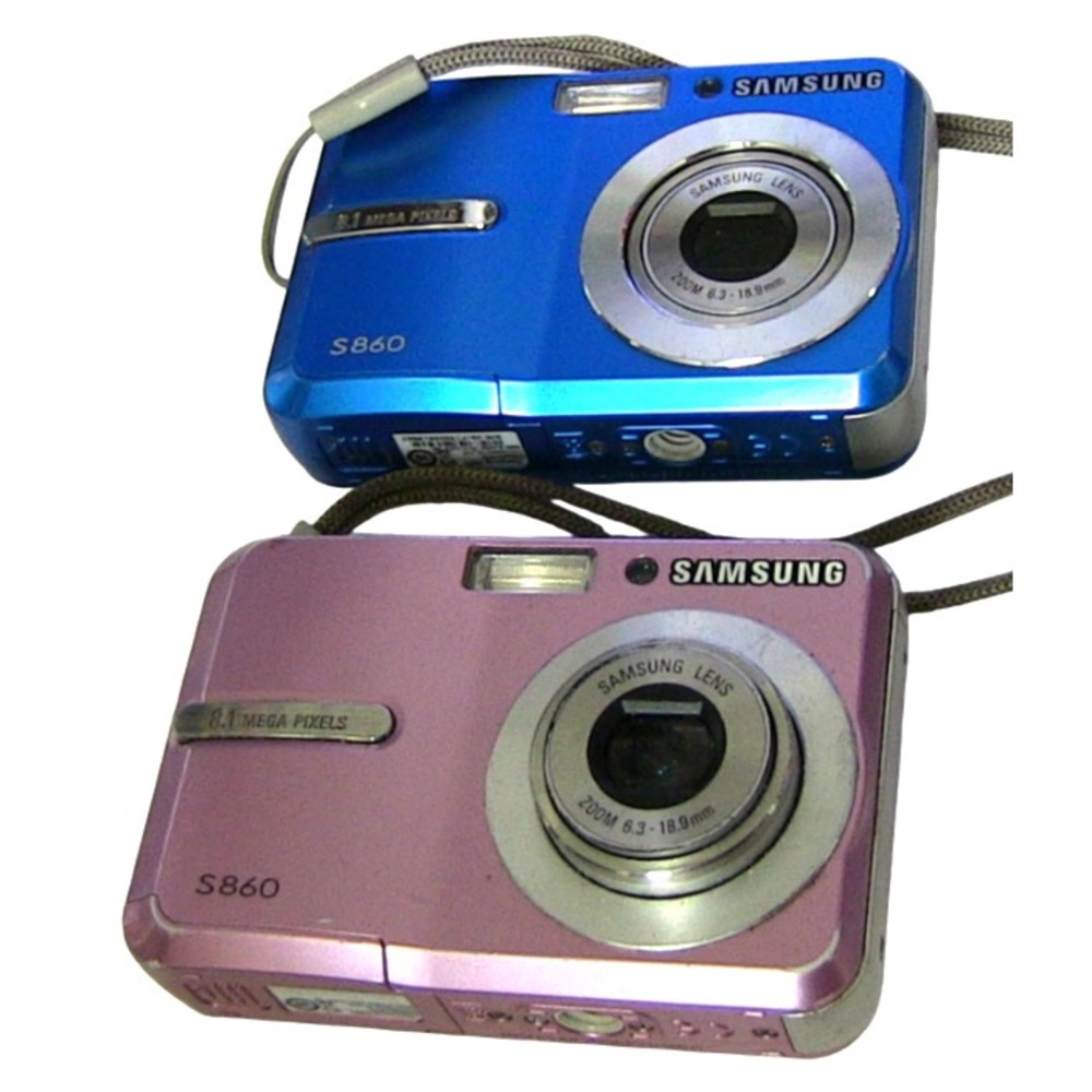 2X Samsung Digimax S860 8.1MP Digital Camera - 1x Pink & 1x Blue PARTS OR REPAIR
